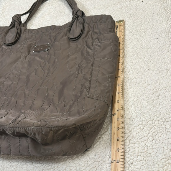Marc By Marc Jacobs Nylon Quilted Tote Bag Purse Logo Stitching Throughout Gray - Picture 11 of 16